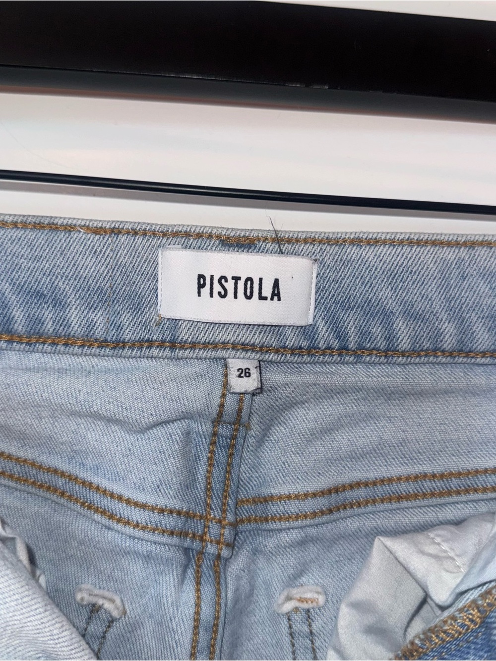 Pistola Denim Size 26 Light Wash High Rise Crop Flare Jeans Raw Hem - Picture 4 of 7